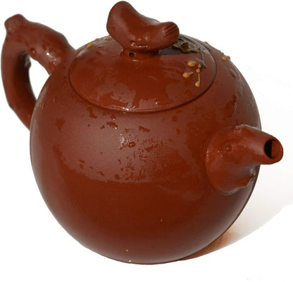 Tea pot 9.5oz Chinese Yixing Clay Dragon Genuine Zisha Tea Infuser for Loose Tea Kettle (Black) (Red)