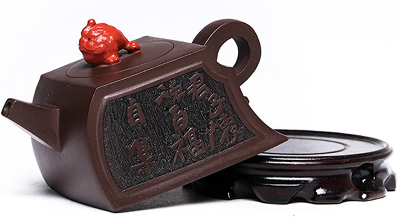 Handmade Zisha Teapot, Chinese Yixing Purple Clay Tea Pot 280cc,Chinese Kungfu Brew Infuser Loose Leaf Tea