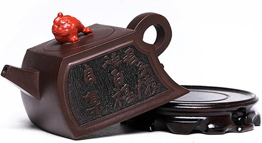 Handmade Zisha Teapot, Chinese Yixing Purple Clay Tea Pot 280cc,Chinese Kungfu Brew Infuser Loose Leaf Tea