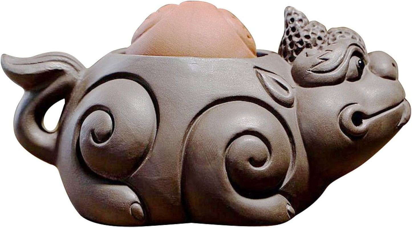 Chinese Zisha Tea Pet/Kungfu Tea Tray Accessories, Handmade, Purple Clay Tea Pet for Kungfu Tea Tray A for Tea Lovers
