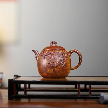 SILINE Yixing Clay Teapot 9 Oz/270ml,Chinese Officially Certified Master Handmade Zisha Tea Pot Collection (Bian XiShi,Zini Purple Clay)