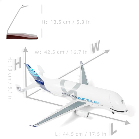 A330 Beluga XL5 1/150 Large Scale Die-cast Airplane Model Kits with Stand (16.5 inches) | Airbus a330-743L Super Transporter Beluga Aviation Enthusiasts Collect Plane Model
