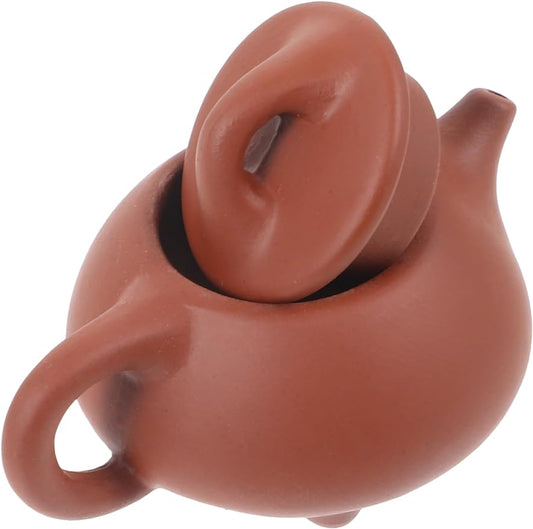Alipis Tea Pot Statue Dollhouse Accessory Mini Zisha Tea Pot Pretend Play Tea Kettle Mini Genuine Yixing Clay Small Tea Kettle Dollhouse Miniature Tea Kettle Modeling Teahouse Purple Clay