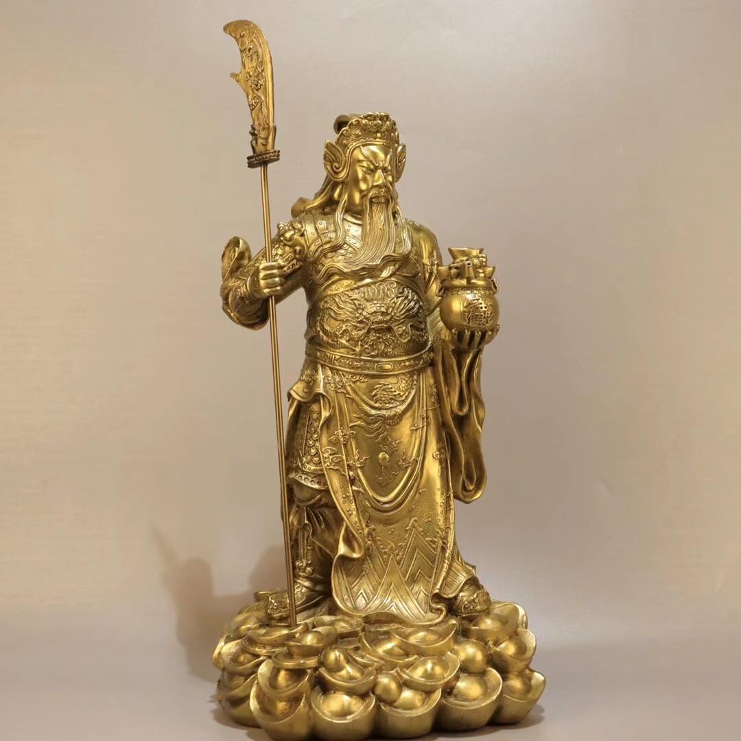 ZHONNA Guan Gong The God of Wealth Bronze Statue of Guan Yu The Chinese god of war attracts Wealth and feng Shui Gifts