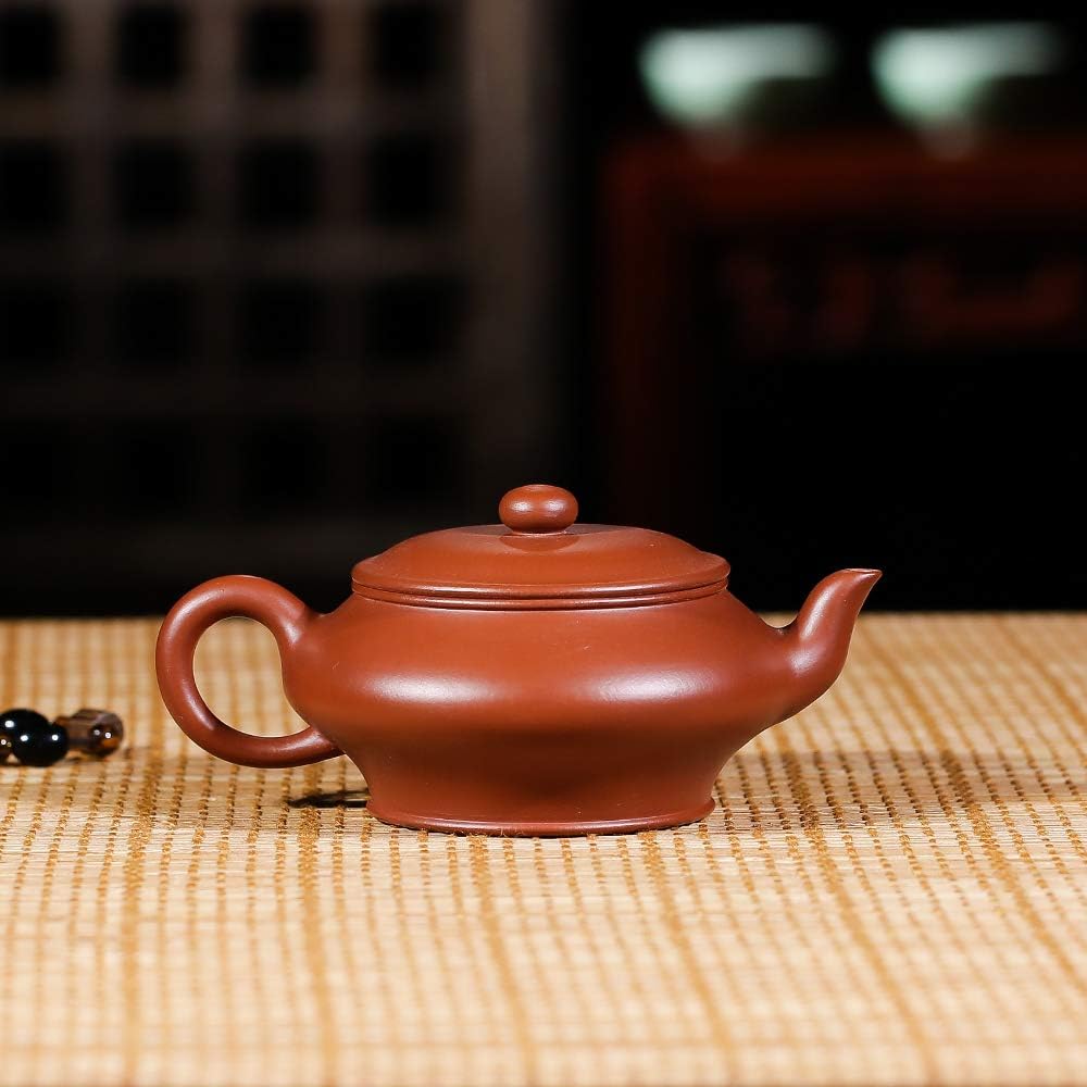 SILINE Zisha Tea Pot Set,Master Handmade Genuine Yixing Clay Teapot 5 Oz with 2 Cups (Xubian,Zhuni Clay)