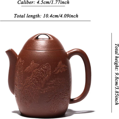 Chinese Teapot 220ml/7.76oz Zisha Tea Pot Handmade Ceramic Pottery Purple Mud Kettle with 16 Water Outlet Holes Brew Tea Maker for Puer