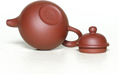 SILINE Zisha Tea Pot 10 Oz,Chinese Genuine Yixing Clay HandmadeTeapot with Filter,Infuser Kung Fu Loose Leaf Tea Maker Set (Duoqiu,Dicaoqing Clay)