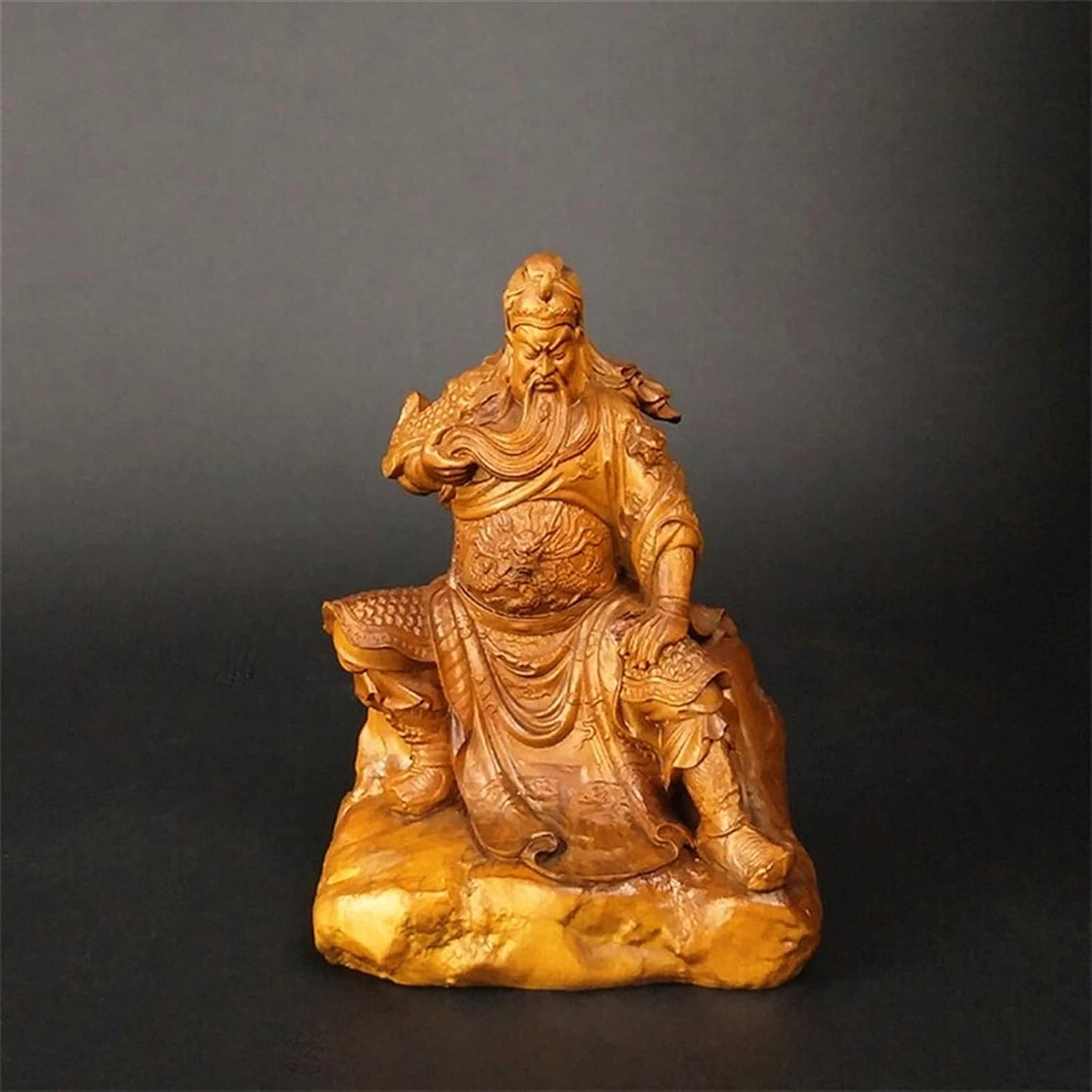 GaYouny Buddha Statue 10CM Wood Guangong Sculpture Dynasty Guan Yu Buddha Statue Craft Home Decoration Figure Wood Dminiature (Size : 10cm)