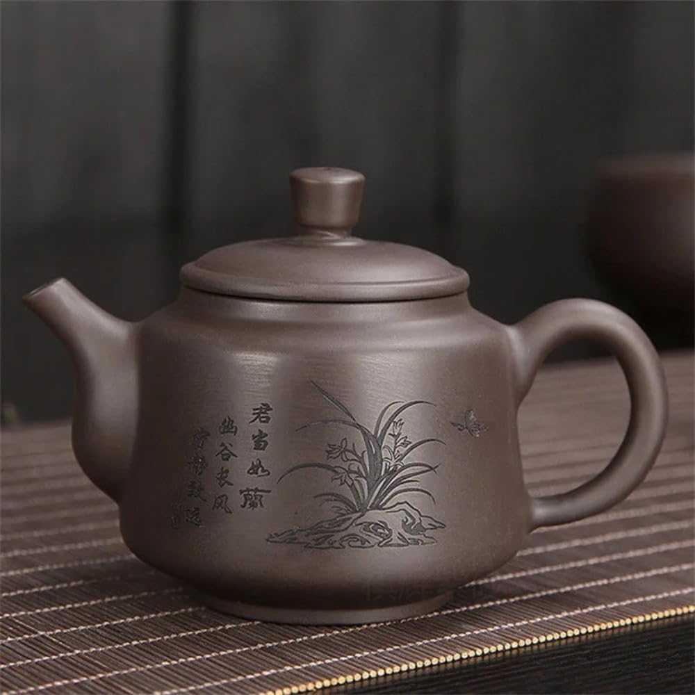 250ml Zisha Teapot Chinese Handmade Kungfu Tea Kettle Purple Clay Pottery Teaware Set Tea Ceremony