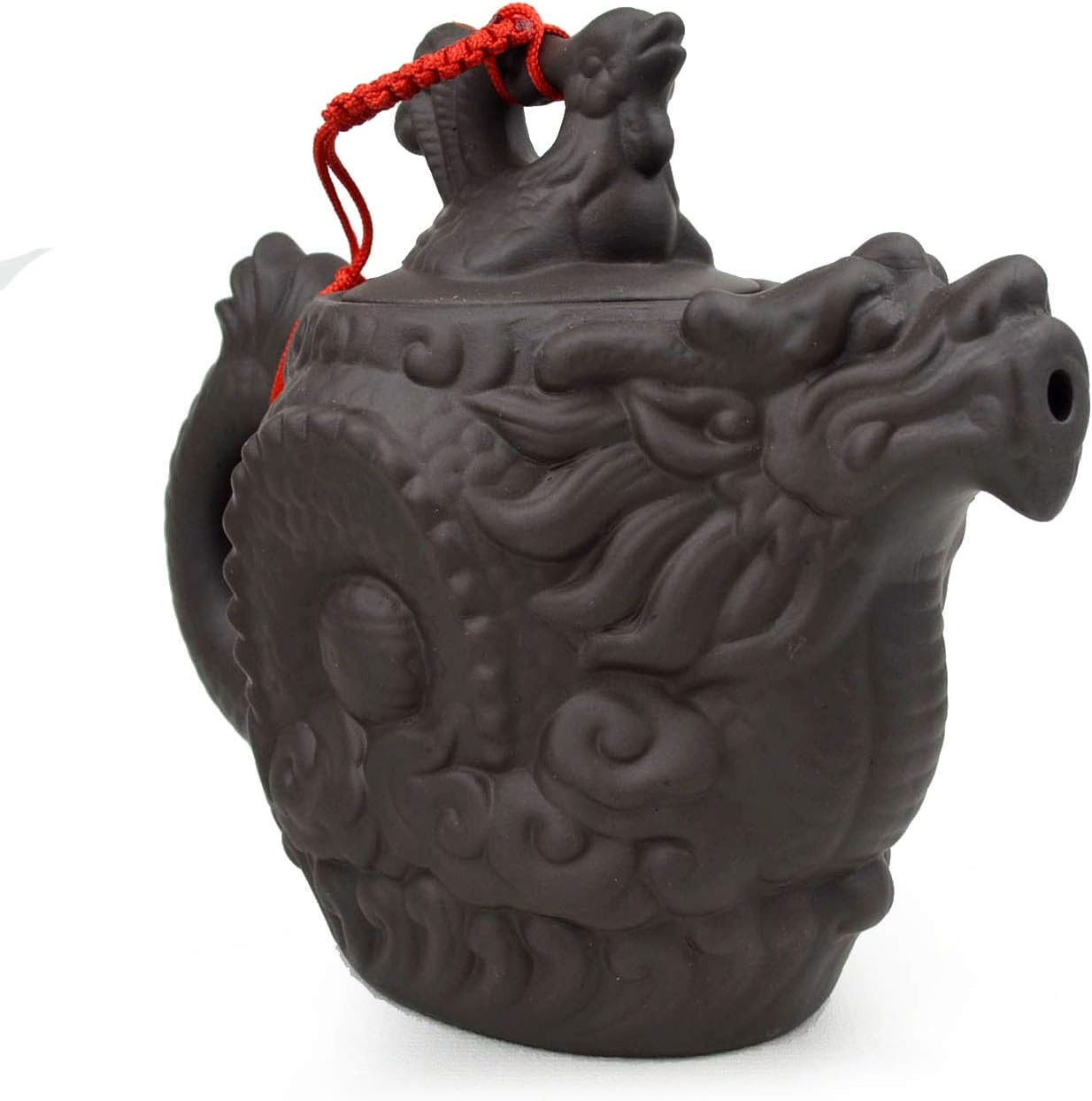 Teapot Chinese Dragon Phoenix Zisha Clay Gongfu Tea Pots Zini for Loose Tea (12oz)