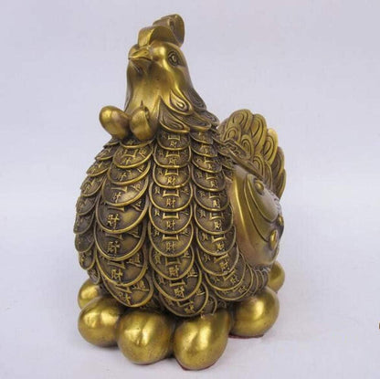 Statues for Home Decor Sculptures Brass Hens Lay Eggs Statue