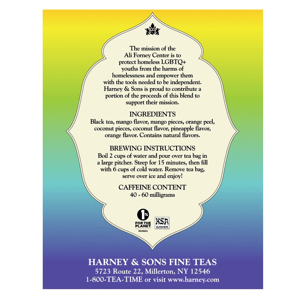 Harney & Sons Pride Punch Tropical Mango, 3ct box, makes 6 quarts Fresh-Brew Iced Tea