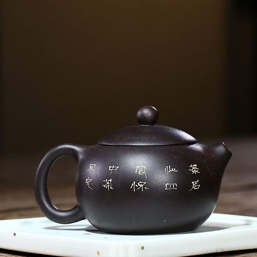 Zisha Teapot 6.7Oz Chinese Yixing Clay Handmade Xishi Pot Spherical Filter Kungfu Tea Set