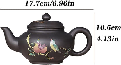 Tea Kettle Stovetop 300ML Zisha Teapot Hand Painted Teapot Retro Classic Kung Fu Teapot Green Tea White Tea Kettle (White)