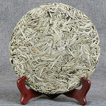 FullChea - 2018 Premium Baihao Yinzhen - Raw Pu-erh Tea Cake - Sheng Pu Erh Tea Loose Leaf - Moonlight White Tea Cake - Tea for Health Care - 12.59oz / 357g