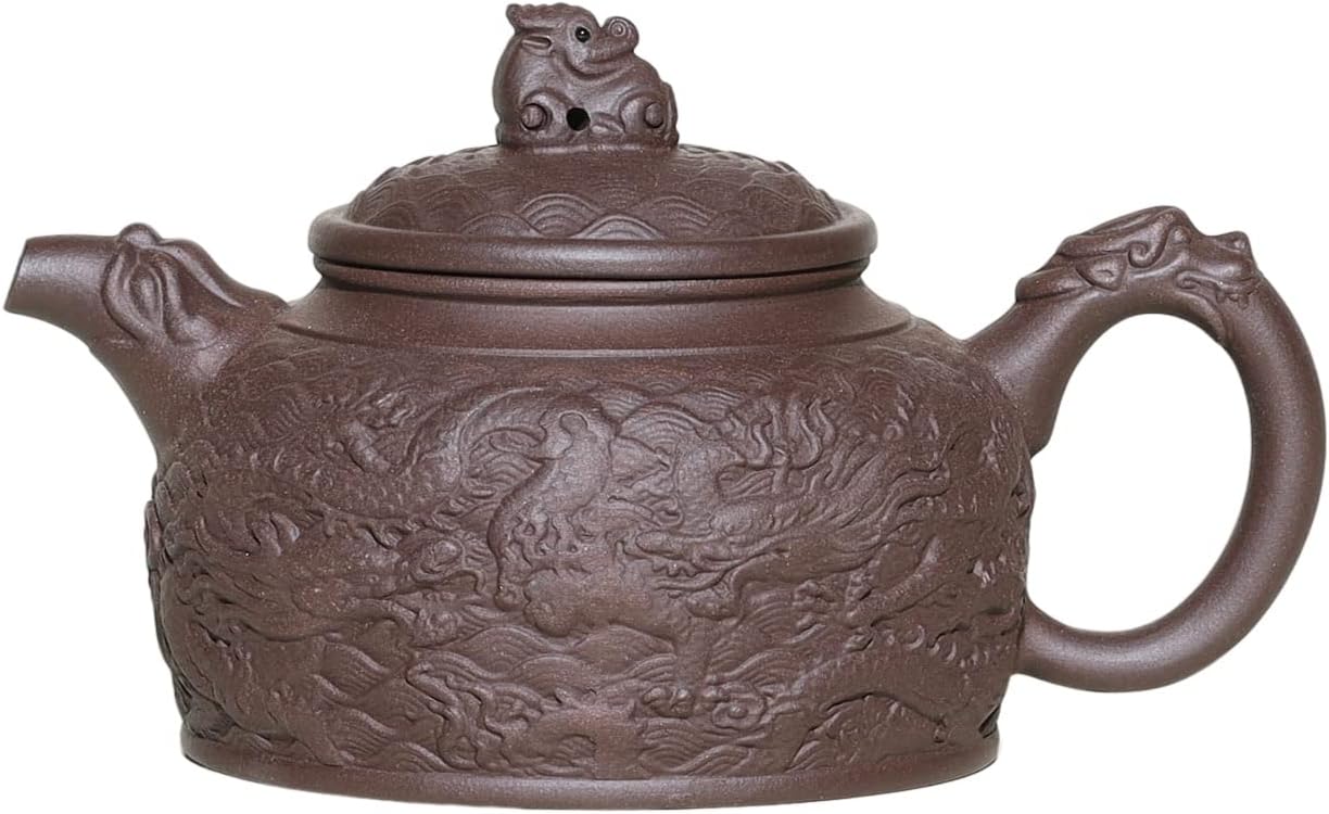 SILINE Fine Zisha Teapot 8.5oz,Chinese Genuine Yixing Clay Tea Pot with Filter, Brew Loose Leaf Hot Tea