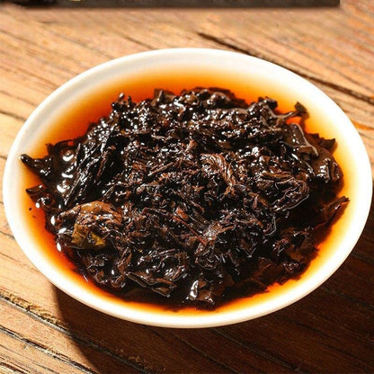 Olvvla - Chinese Ripe Puerh Tea Cake - Yunnan Menghai Aged Puerh Tea - Shu Puerh Loose Leaf for Detox - Antioxidants, Anti-Aging - 12.59oz/357g