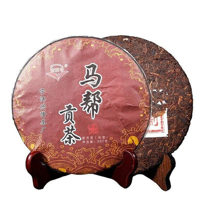 Ripe Puer Black Tea Ji Shun Hao Ma Bang Tribute Tea Cooked Puerh Tea Cake 357g