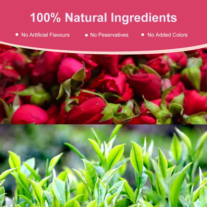 Essuperty- Rose Pu 'er Tea, Rose Puerh Tea Bags, Eco-Conscious Tea Bags, Caffeinated, All Natural Ingredients