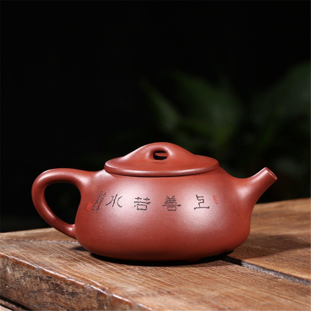 ufengke Yixing Zi Sha Teapot with Landscape, Village House,Tea for One Handmade Ceramic Teapot,Purple Clay Jing Zhou Shi Piao Tea Pot,270cc(9oz)