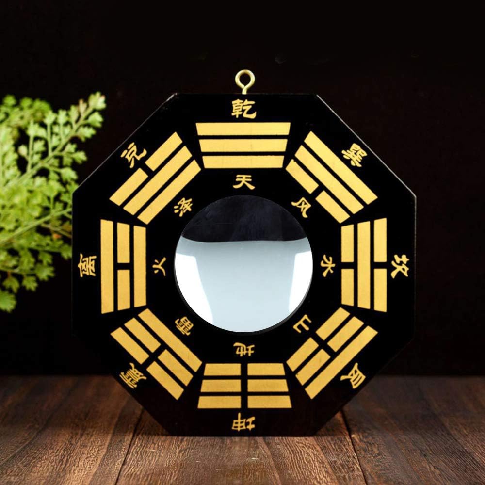 Chinese Feng Shui Convex Bagua Mirror Wood Fengshui ba gua Mirrors (Small)
