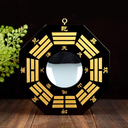 Chinese Feng Shui Convex Bagua Mirror Wood Fengshui ba gua Mirrors (Small)