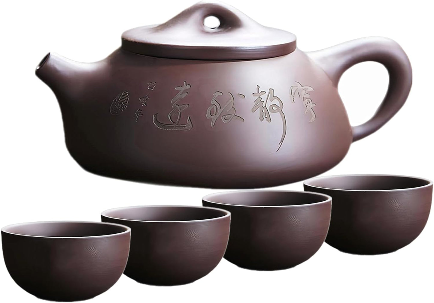 Zisha Teapot 10oz/300ml, Chinese Yixing Purple Clay Tea pot Handmade Personal Tea Maker