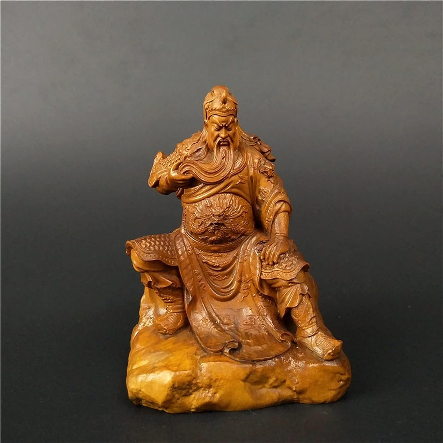 GaYouny Buddha Statue 10CM Wood Guangong Sculpture Dynasty Guan Yu Buddha Statue Craft Home Decoration Figure Wood Dminiature (Size : 10cm)