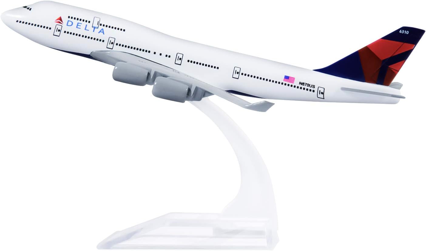 24-Hours Delta Boeing 747 Plane Model Alloy Metal Airplane Models Die-cast 1:400