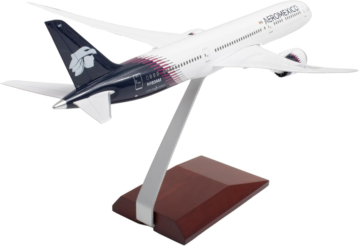 SkyMarks Daron Aeroméxico 787-9 1/200 Collectible Injection-Molded Plastic Airplane Model with Plastic Display Stand for Ages 14+