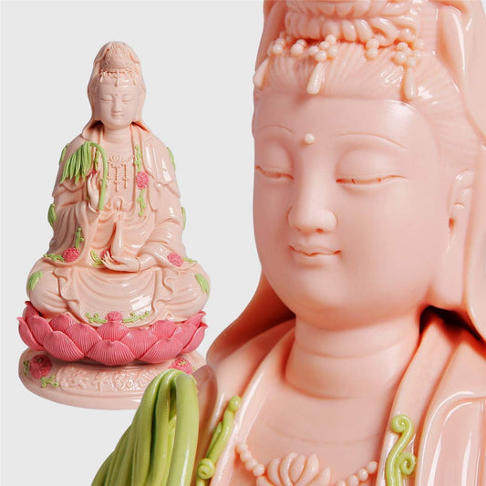 Guan Yin Statue, Quan Yin Statue, Kwan Yin Statue, Kuan Yin Statue, Zen Statue, Zen Meditation Statue, Zen Meditating Statue, 观音, 観音, 觀音, Best Chinese Feng Shui Gifts. (14 Inches Top Ceramic Guanyin)