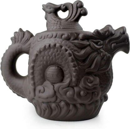 Teapot Chinese Dragon Phoenix Zisha Clay Gongfu Tea Pots Zini for Loose Tea (9oz)