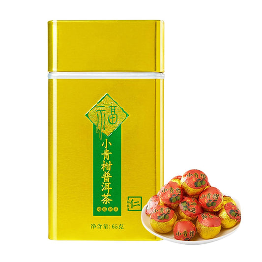 Puer Tea, 65g Chinese Pu Erh Tea with Pure Plant Of Ingredient Pu Erh Small Green Orange with Rich Organic Matter for Daily Office Teahouse Drinking