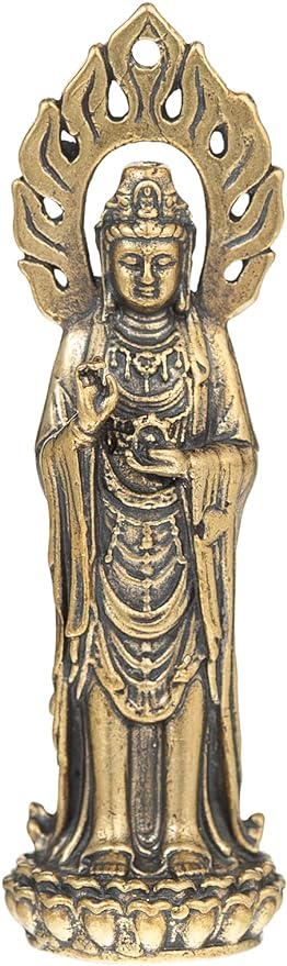 Mini Guan Yin Statue,Tiny Quan Yin,Kwan Yin,Kuan Yin,Cute Guan Yin Mother Buddha,Female Buddha-Goddess of Mercy and Compassion-Avalokiteshvara Statue-Pure Copper Figurines Quan Yin-for Home Decor