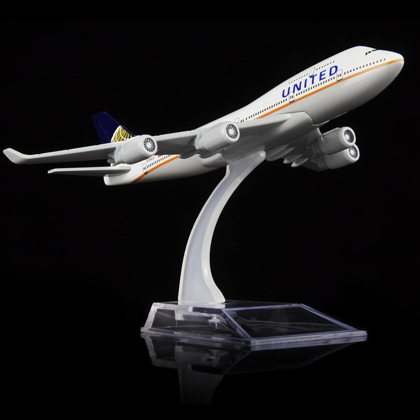 United Airlines B747 24-Hour Plane Model - Alloy Metal Aircraft - 1:400 Scale - Birthday &