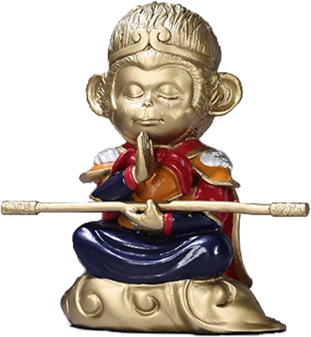 Brass Sun Wukong, Dou Sheng Buddha Decoration, Chinese Mythological Figures, Symbol of Bravery and Perseverance for Collectors, Budding Spiritualists, and Devout Buddhists (A)