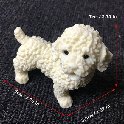 Statues for Home Decor Sculptures Teddy Pet Dog Miniature Model Animal Sculpture Home Living Room Bedroom Desktop Decorations Car Decoration Small Gifts