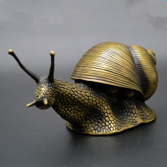 Figurin Statues for Home Decor Decorated Copper Carved Snail Statue