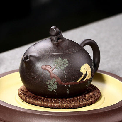 Yixing Zisha Tea Pot Marked Xishi Pot Monkey Statue Chinese Kungfu Tea Pot