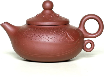 SILINE Zisha Tea Pot 10.8 Oz,Chinese Genuine Yixing Clay HandmadeTeapot with Filter,Infuser Kung Fu Loose Leaf Tea Maker Set (Yule,Purple Clay)