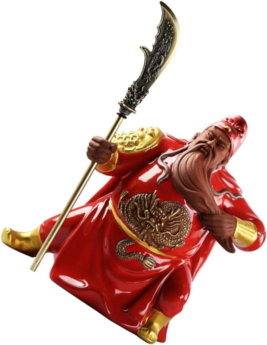 MAGICLULU 1pc Ornaments Guan Chang Statue Figurines Shen Statue Feng Shui Guan Yu 2022 New Chinese Traditional Feng Shui Kwan Kung Statue Home Accessories Ceramics God of Wealth Model Chic