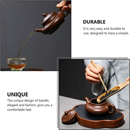 HEMOTON Portable Stove Portable Tea Kettle Chinese Zisha Teapot Handmade Purple Clay Mud Water Tea Sand Pot Kettle Tea Cup for Kungfu Loose Leaf Tea Brown Ceramic Teapot Japanese Tea Set