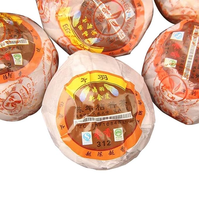 PEI YU Xinhui Aged Chenpi Ripe Puer Tea 312 Orange Skin Puerh Pu'er Loose Tea (500g)