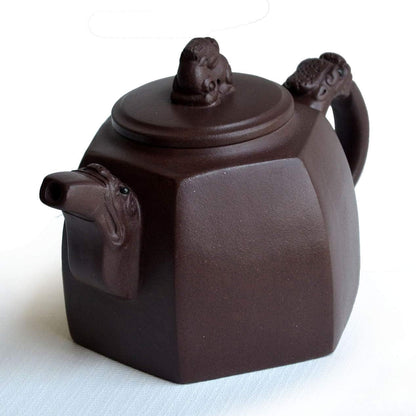 Teapot 330ml Chinese Yixing Genuine Clay Zisha Dragon Lion Pot (Zini clay)