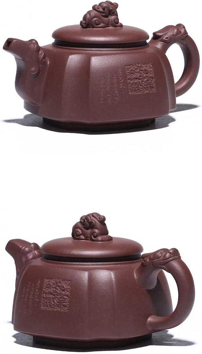 Yixing Clay Teapot 10oz Zisha Tea Pot Chinese Dragon Kungfu Tea Set Kettle (purple mud)