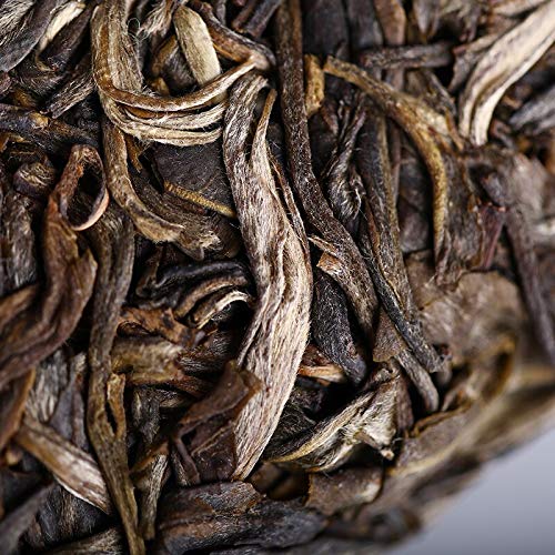 FullChea - Haiwan 2019 Raw Puerh Tea Cake - Pu Erh Tea Loose Leaf - Sheng Puerh From Yunnan - Help Digestion - 17.6oz/ 500g