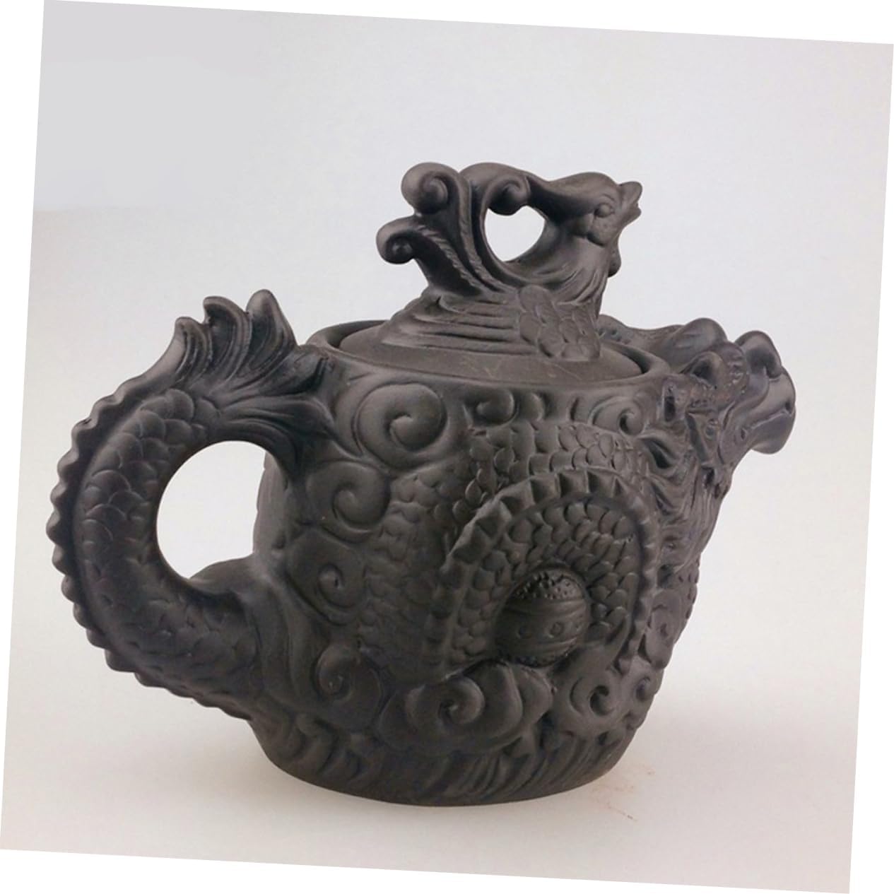 3pcs Dragon Phoenix Purple Clay Teapot Zisha Teapot Tea Kettle Ceramic 510 drip tip water boiling pot vintage tea kettle Clay Tea Pot boiling water pot High capacity office