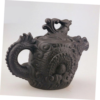 3pcs Dragon Phoenix Purple Clay Teapot Zisha Teapot Tea Kettle Ceramic 510 drip tip water boiling pot vintage tea kettle Clay Tea Pot boiling water pot High capacity office