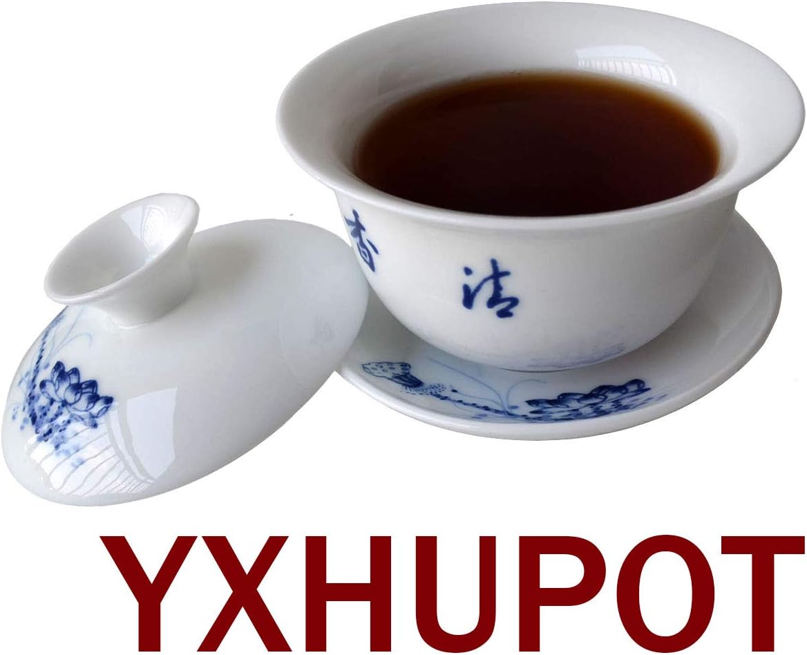 Gaiwan Porcelain Chinese Kung Fu Sancai Tureen Teacup 4oz Set Bowl Saucer Lid (A)