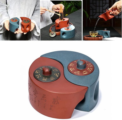 Tai chi bagua Teapot Set, Chinese Zisha Clay Pottery Handmade Tea Pot Ceramics Purple Sand Mud Kungfu Kettle